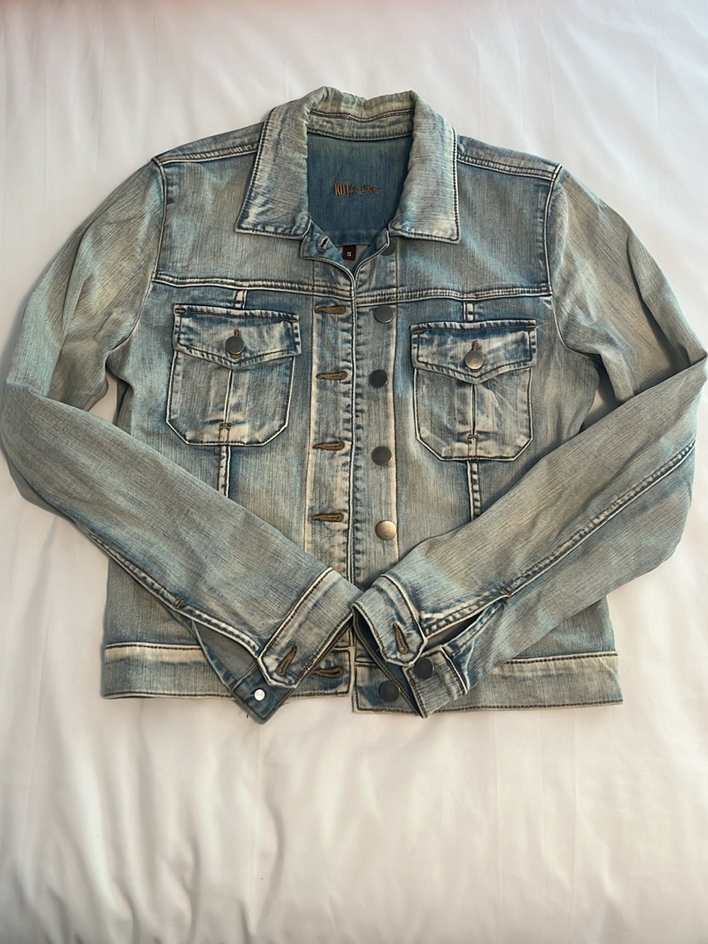 Kut from the Kloth - Light Wash Callie Denim Jacket - Distressed Blue
